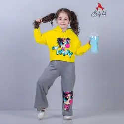 هودی شلوار دخترانه مدل فینگردار