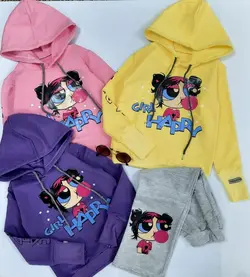 هودی شلوار دخترانه مدل فینگردار