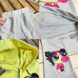 هودی شلوار دخترانه مدل فینگردار