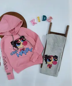 هودی شلوار دخترانه مدل فینگردار