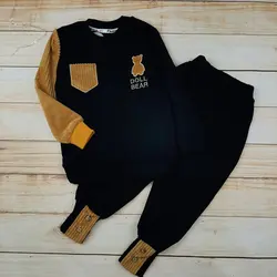 ست بلوز شلوار اسپرت مخمل خرسی خواهر برادری