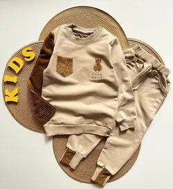 ست بلوز شلوار اسپرت مخمل خرسی خواهر برادری