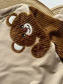 ست بلوز شلوار اسپرت مخمل خرسی خواهر برادری