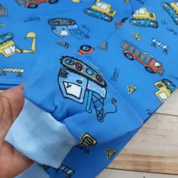 بلوز و شلوار پسرانه توپنبه ای وارداتی طرح ماشین راه سازی