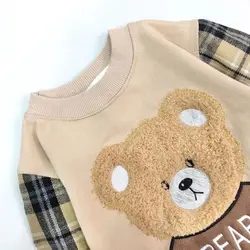 بلوز و شلوار خرسی آستین چهارخونه