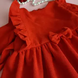 سارافون مخمل کبریتی دخترانه