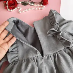 سارافون مخمل کبریتی دخترانه