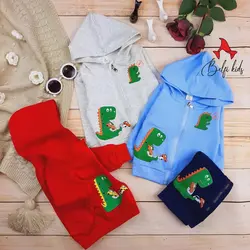 سویشرت کلاهدار پاییزه وارداتی طرح دایناسور ماشینی