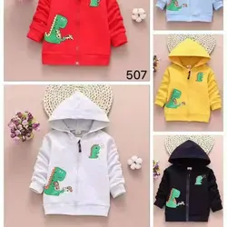 سویشرت کلاهدار پاییزه وارداتی طرح دایناسور ماشینی