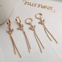 گوشواره آویزی ژوپینگ مدل پروانه نگین دار کد B1197