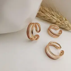 انگشتر فری سایز زنانه ژوپینگ مدل دولاین نگین دار کد B1253 | جیبی مارکت