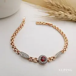 دستبند زنانه ژوپینگ مدل نگین قرمز کد B1259