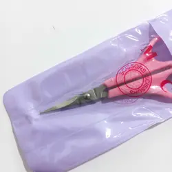 قیچی دسته صورتی تیغه کوچک سر صاف  کد A066