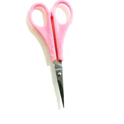 قیچی دسته صورتی تیغه کوچک سر صاف  کد A066