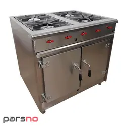 اجاق گاز صنعتی دمکن دار استیل | خرید اجاق گاز صنعتی دمکن دار استیل | قیمت اجاق رویه چدنی