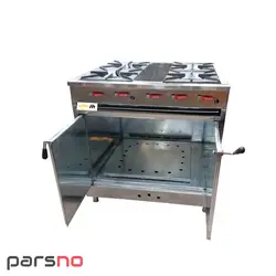اجاق گاز صنعتی دمکن دار استیل | خرید اجاق گاز صنعتی دمکن دار استیل | قیمت اجاق رویه چدنی