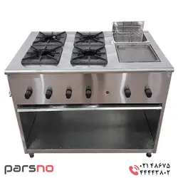 فر ساندویچی 4 شعله ترکیبی | فر ساندویچی صنعتی | فر ساندویچی 4 شعله | فر ساندویچی استیل
