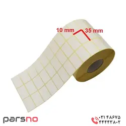 لیبل کاغذی 10 × 35 | قیمت کاغذ چسب دار 10 × 35 | برچسب کاغذی رولی 10 در 35