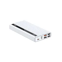پاوربانک (PD و فست شارژ) ریمکس 20000 میلی آمپر 22.5W مدل RPP-196 - سفید