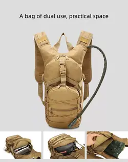 کوله پشتی 15L لیتری با کمل بک 2.5L تاکتیکال Tactical Hydration Backpack Assault Outdoor Hiking Hunting Bag Cycling Camping Water Bag - خرید آنلاین لوازم و تجهیزات کمپینگ و کوهنوردی
