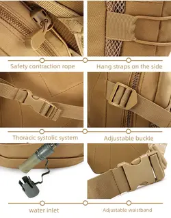 کوله پشتی 15L لیتری با کمل بک 2.5L تاکتیکال Tactical Hydration Backpack Assault Outdoor Hiking Hunting Bag Cycling Camping Water Bag - خرید آنلاین لوازم و تجهیزات کمپینگ و کوهنوردی