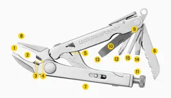 انبر قفلی 15 کاره لدرمن Leatherman CRUNCH Multi-Tools - خرید آنلاین لوازم و تجهیزات کمپینگ و کوهنوردی