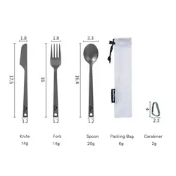 ست قاشق، چنگال و کارد تیتانیومی نیچرهایک بوشکرفت Naturehike Titanium Multifunction Knife Spoon Fork Ultralight Set - خرید آنلاین لوازم و تجهیزات کمپینگ و کوهنوردی