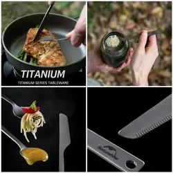 ست قاشق، چنگال و کارد تیتانیومی نیچرهایک بوشکرفت Naturehike Titanium Multifunction Knife Spoon Fork Ultralight Set - خرید آنلاین لوازم و تجهیزات کمپینگ و کوهنوردی
