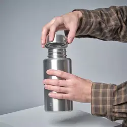 ماگ / بطری آب بوشکرفت سولوگناک Solognac Water bottle with screw cap bushcraft 1l stainless steel - خرید آنلاین لوازم و تجهیزات کمپینگ و کوهنوردی