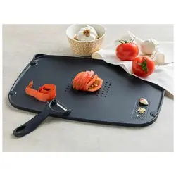 ست تخته آشپزی و پوست کن اینگلیش هوم Englishhome Cutting Set Plastic Cutting Board with Peeler 37x26 Cm Anthracite - خرید آنلاین لوازم و تجهیزات کمپینگ و کوهنوردی