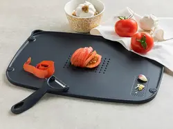 ست تخته آشپزی و پوست کن اینگلیش هوم Englishhome Cutting Set Plastic Cutting Board with Peeler 37x26 Cm Anthracite - خرید آنلاین لوازم و تجهیزات کمپینگ و کوهنوردی