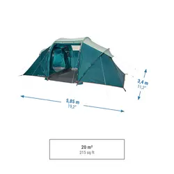 چادر کچوا 4.2 کمپینگ - آرپناز Quechua 4 Person Camping Tent - 2 Rooms - Arpenaz 4.2 - خرید آنلاین لوازم و تجهیزات کمپینگ و کوهنوردی