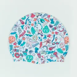 کلاه شنا نابایجی - دکتلون Nabaiji Silicone Swimming Cap - White / Dino Printed - 500 - خرید آنلاین لوازم و تجهیزات کمپینگ و کوهنوردی