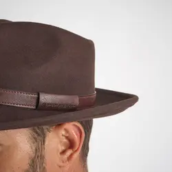 کلاه فدورا مردانه سولوگناک Solognac Fedora Hat - Hunting and Nature Observation - Brown - 100 - خرید آنلاین لوازم و تجهیزات کمپینگ و کوهنوردی