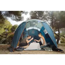 چادر کچوا 4.1 کمپینگ - آرپناز (پیش خرید) Quechua 4 Person Camping Tent - 1 Room - Arpenaz 4.1 - Dark petrol blue - خرید آنلاین لوازم و تجهیزات کمپینگ و کوهنوردی