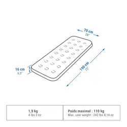 زیرانداز - مت بادی یک نفره کچوا Quechua IAir Mattress - 1 Person - 70 cm - AIR BASIC - ثانی کمپینگ