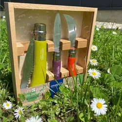 ست چاقو و اره باغبانی اپینل استنلس / کربن Opinel Stainless & Carbon Steel Garden Knife Trio - 3 Colors - ثانی کمپینگ