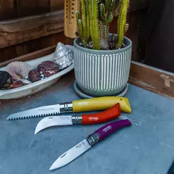 ست چاقو و اره باغبانی اپینل استنلس / کربن Opinel Stainless & Carbon Steel Garden Knife Trio - 3 Colors - ثانی کمپینگ