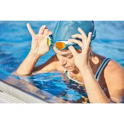 عینک شنا نابایجی - دکتلون Nabaiji Swimming Goggles - Small Size - Blue/Orange - Mirrored Glass - Spirit - ثانی کمپینگ