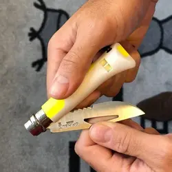 چاقو اپینل 08 آتدور Opinel No.08 Stainless Steel Folding Knife - Outdoor White Yellow - ثانی کمپینگ