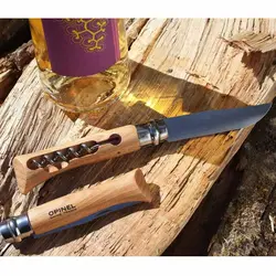 چاقو اپینل 10 استنلس با چوب پنبه باز کن Opinel No.10 Corkscrew Stainless Steel Folding Knife - ثانی کمپینگ