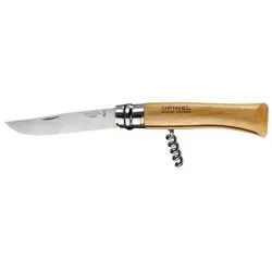 چاقو اپینل 10 استنلس با چوب پنبه باز کن Opinel No.10 Corkscrew Stainless Steel Folding Knife - ثانی کمپینگ