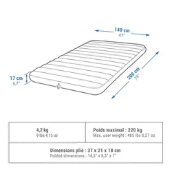 زیرانداز / مت بادی 2 نفره کچوا Quechua Inflatable Camping Bed - 2 Persons - 140 cm - Air Comfort - ثانی کمپینگ