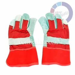 دستکش کوره و ذوب چرمی ساق کوتاه کف دوبل - 02001