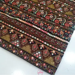 پارچه مخمل سوزن دوزی هندی | پارچه شاهماری