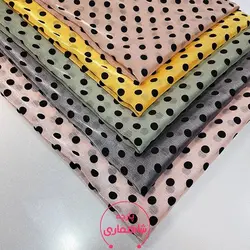 پارچه حریر شیشه ای خال دار