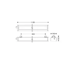 چراغ LED ضد نم و غبار روكار ايندورا (IP66) 33 وات به طول 120 سانتي متر نور مهتابی مازی نور