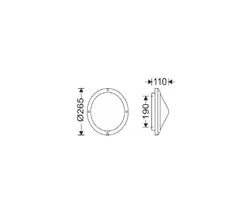 چراغ LED سقفی-دیواری کرونا 15 وات (IP66)  با نور آفتابی - مشکی ، مازی نور *