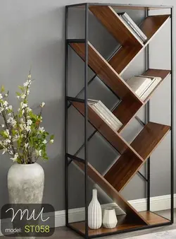 کتابخانه چوبی فلزی کد ST058