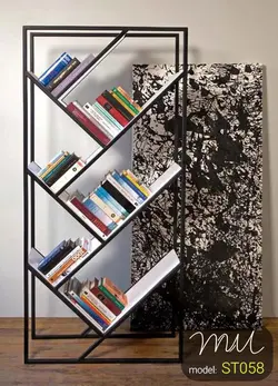 کتابخانه چوبی فلزی کد ST058